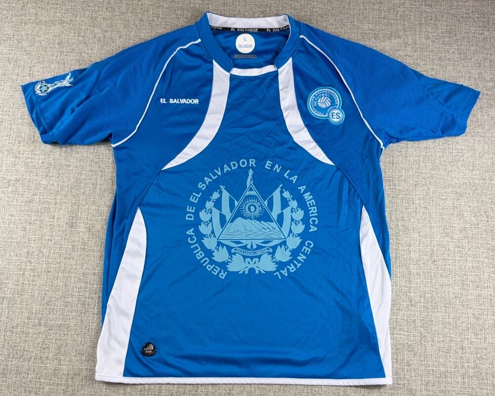 El Salvador La Selecta Soccer Jersey Peña Size M Blue FES Futbol Supporter Shirt